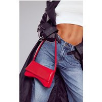 Red Gloss Baguette Shoulder Bag | PrettyLittleThing UK