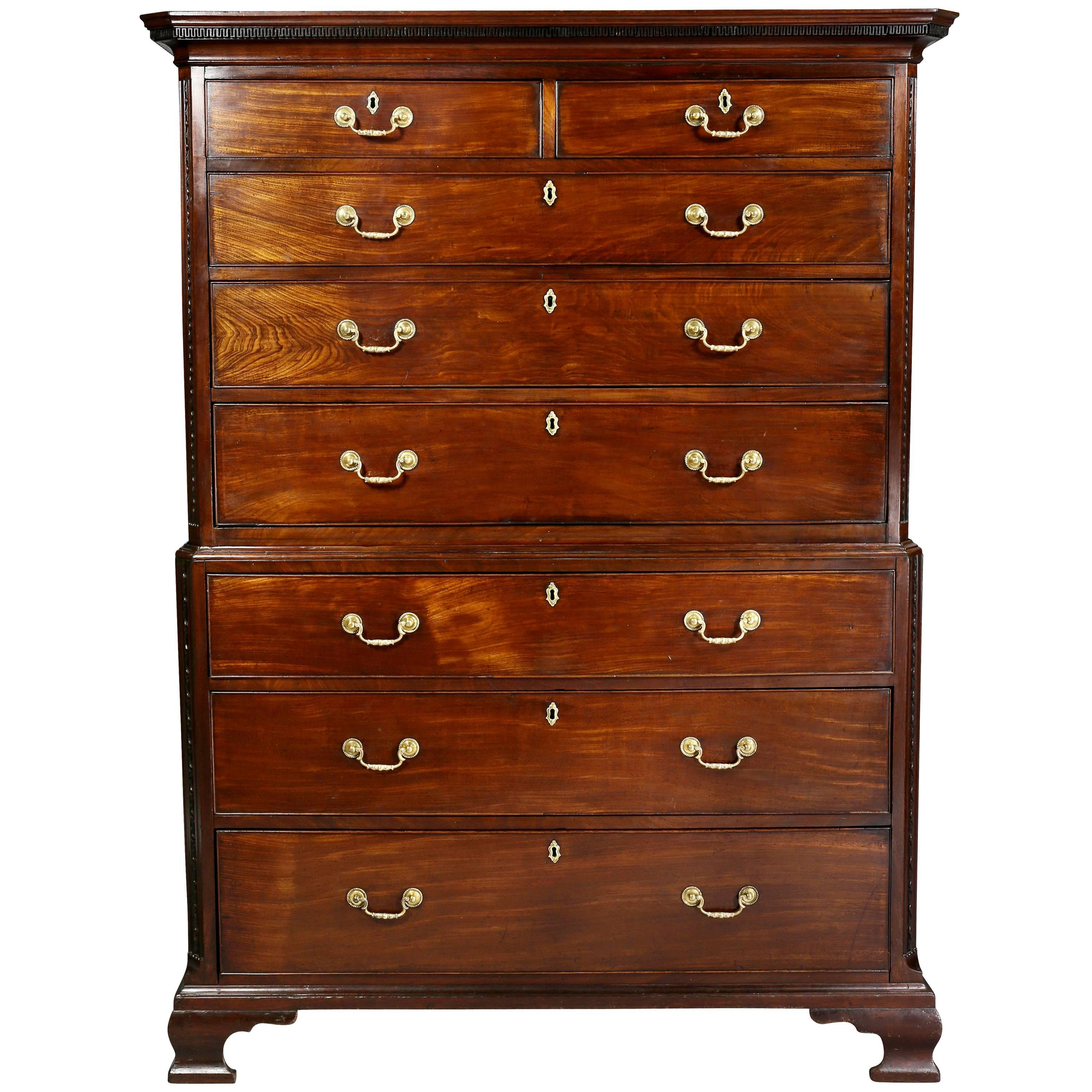 George III Mahogany Chest on Chest | 1stDibs