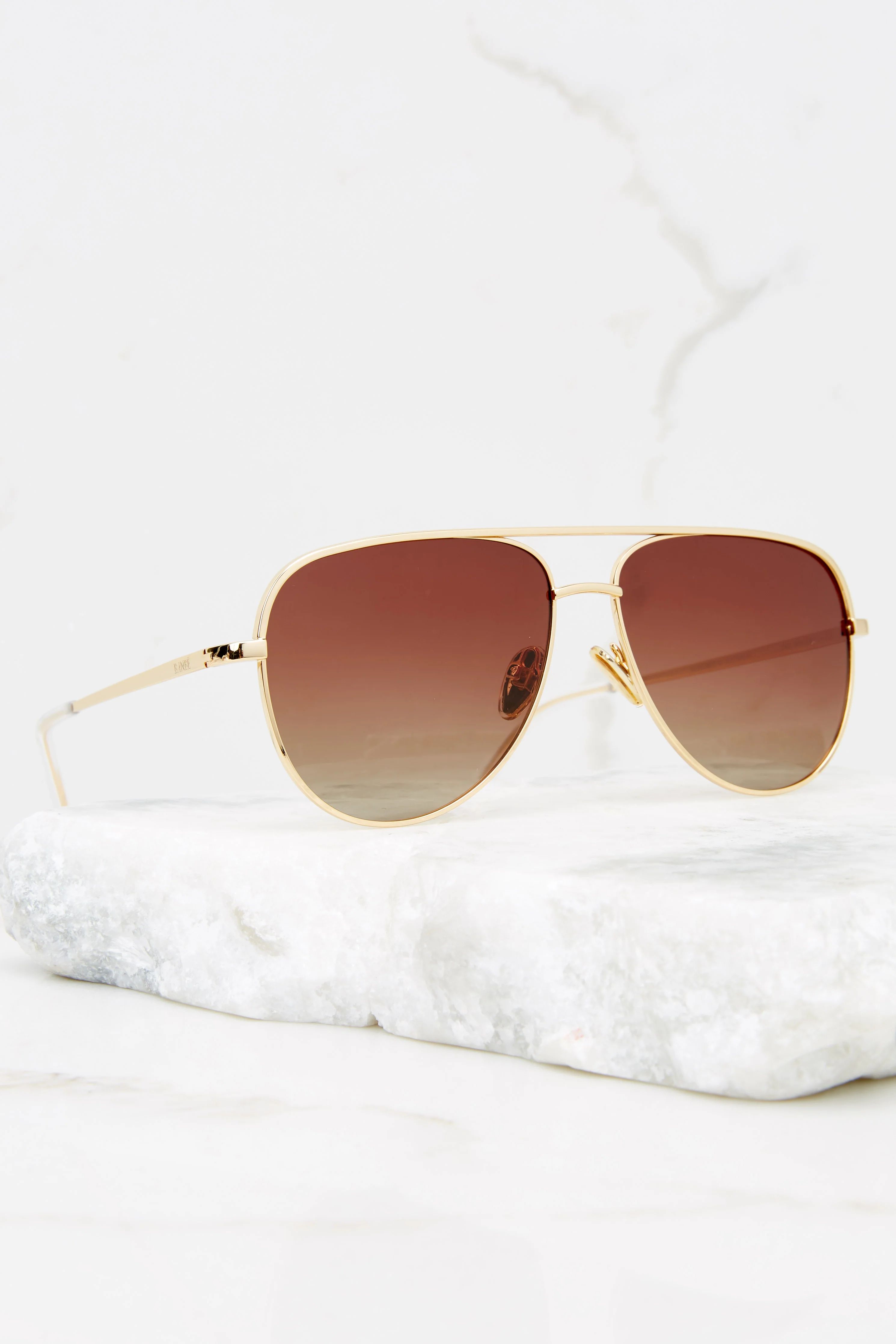 Taylor Gold Brown Fade Sunglasses | Red Dress 