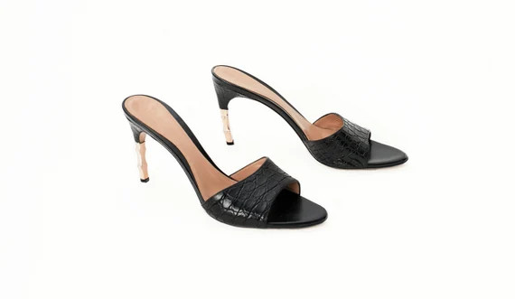 Gucci vintage bamboo heel mule sandals | Etsy (US)