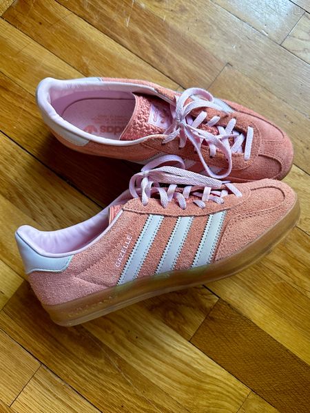 Definitely calling these my sneakers od the summer. They're the perfect pop of color.
These do run big, id you're in between sizes, size up. I'm usually an 8.5 or 9 and need an 8 in these.
Adidas Gazelle: Wonder Clay
Sneakers, Adidas, tennis shoes

#LTKTravel #LTKStyleTip #LTKShoeCrush