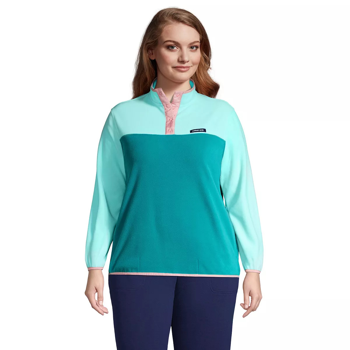 Plus Size Lands' End Heritage Quarter-Snap Fleece Pullover | Kohl's