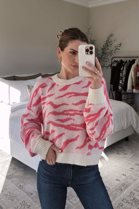 In my pink era 💖 Love this pink zebra sweater for Valentine’s Day!

#LTKSeasonal #LTKbeauty #LTKstyletip