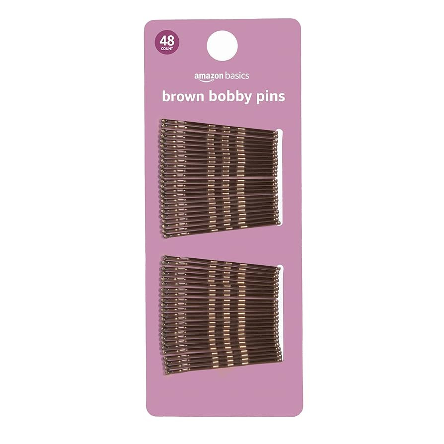 Amazon Basics Bobby Pins, Browth Hair Pins for all Hair types, 48 Count | Amazon (US)
