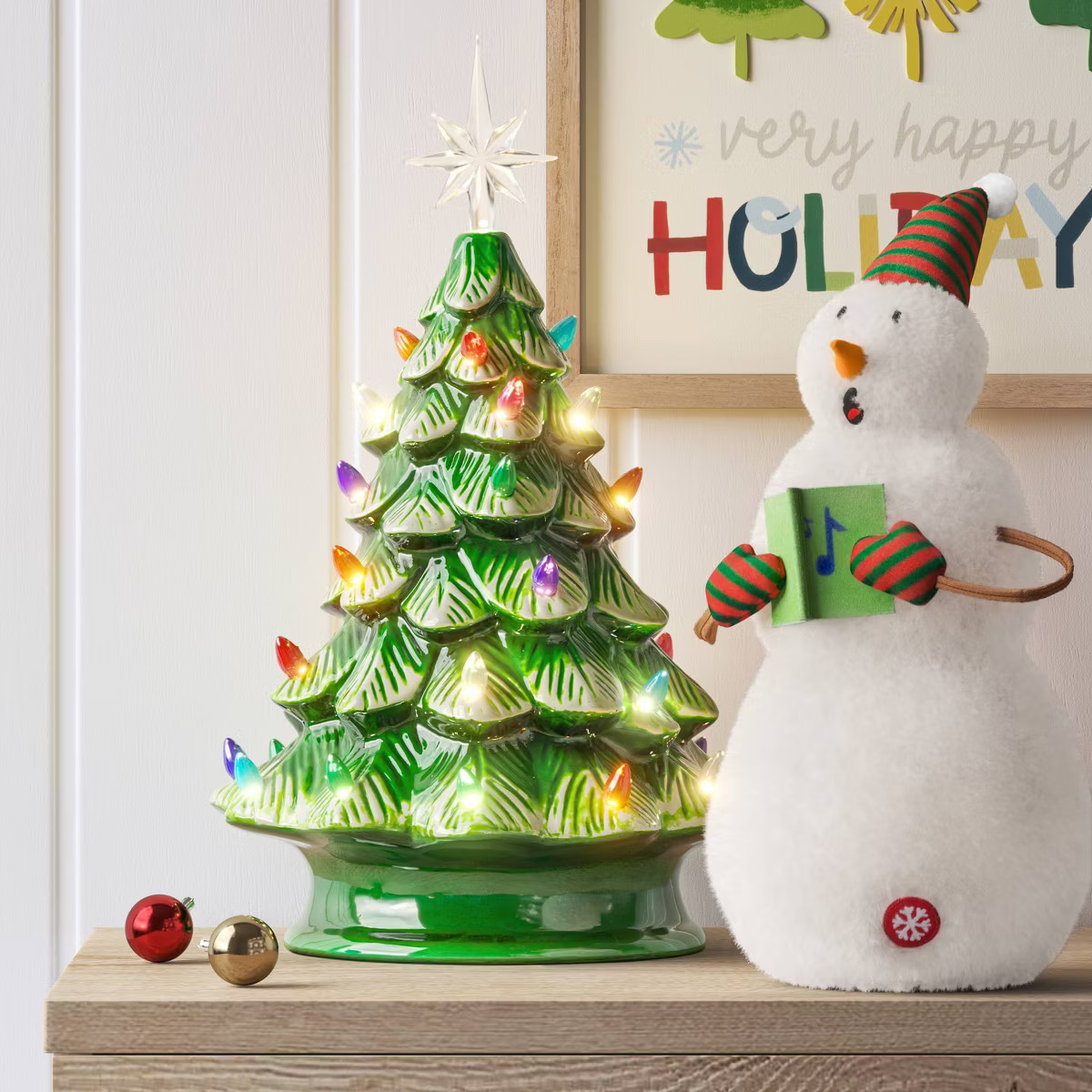 14.5" Battery Operated Lit Ceramic Christmas Tree - Wondershop™ | Target