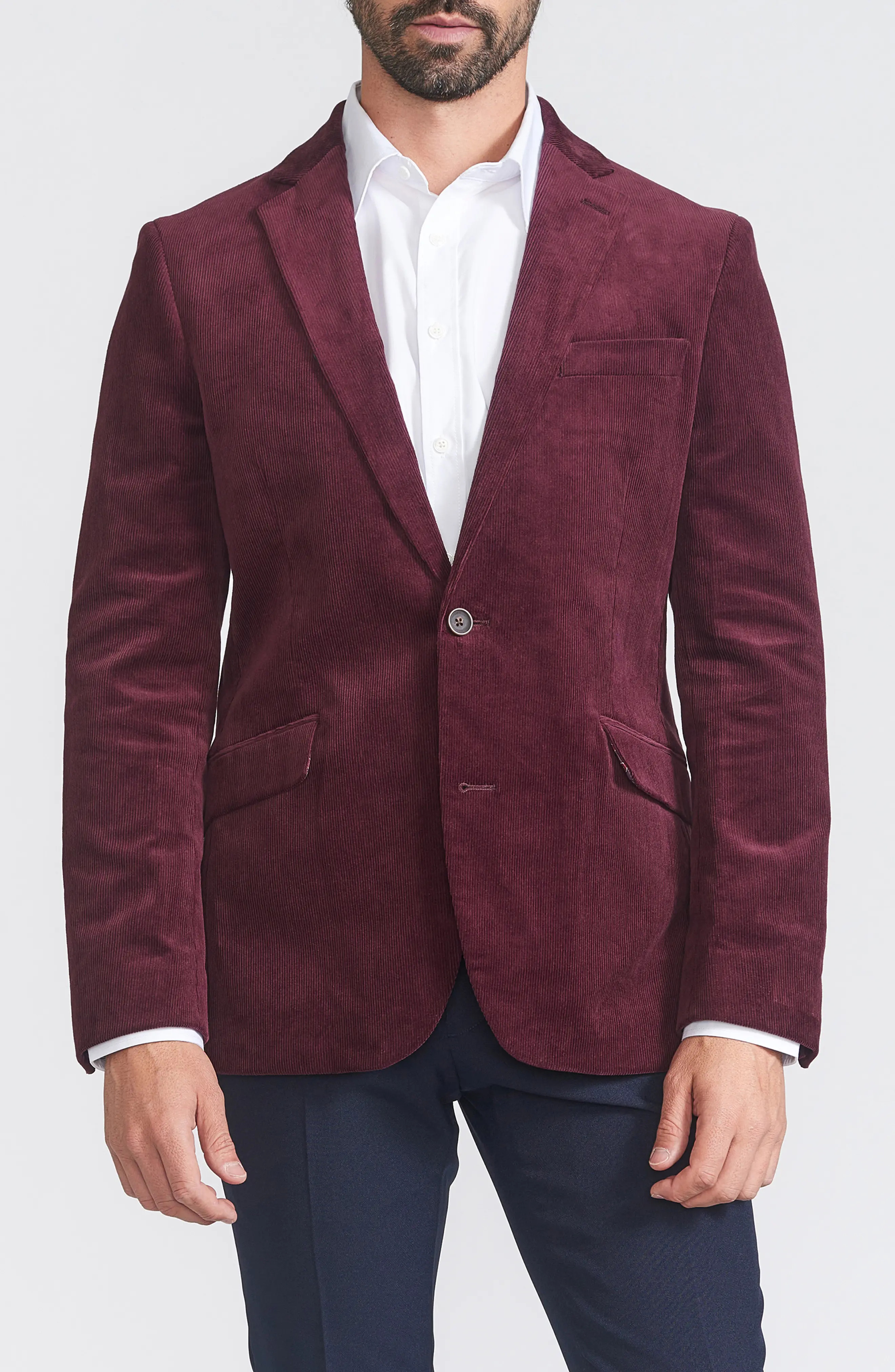 SAVILE ROW CO Corduroy Sport Coat in Burgundy at Nordstrom Rack, Size 44Long | Nordstrom Rack