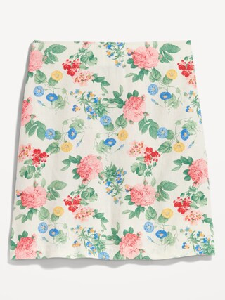 High-Waisted Linen-Blend Mini A-Line Skirt for Women | Old Navy (US)