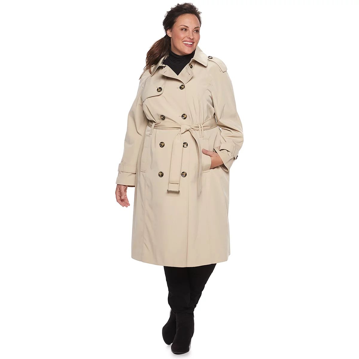 Plus Size TOWER by London Fog Double-Breasted Belted Trench Coat | Kohl's