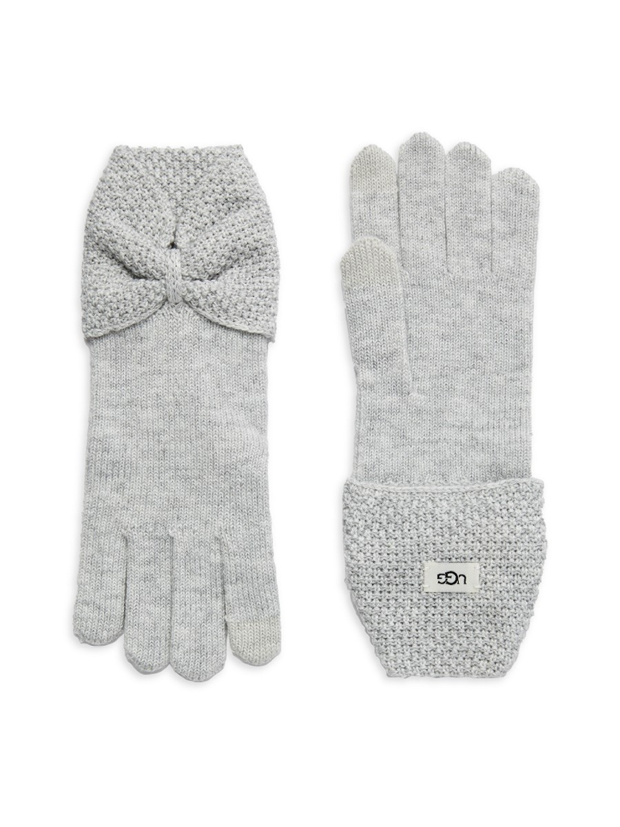 UGG Women's Bow Tech Gloves - Grey | Saks Fifth Avenue OFF 5TH