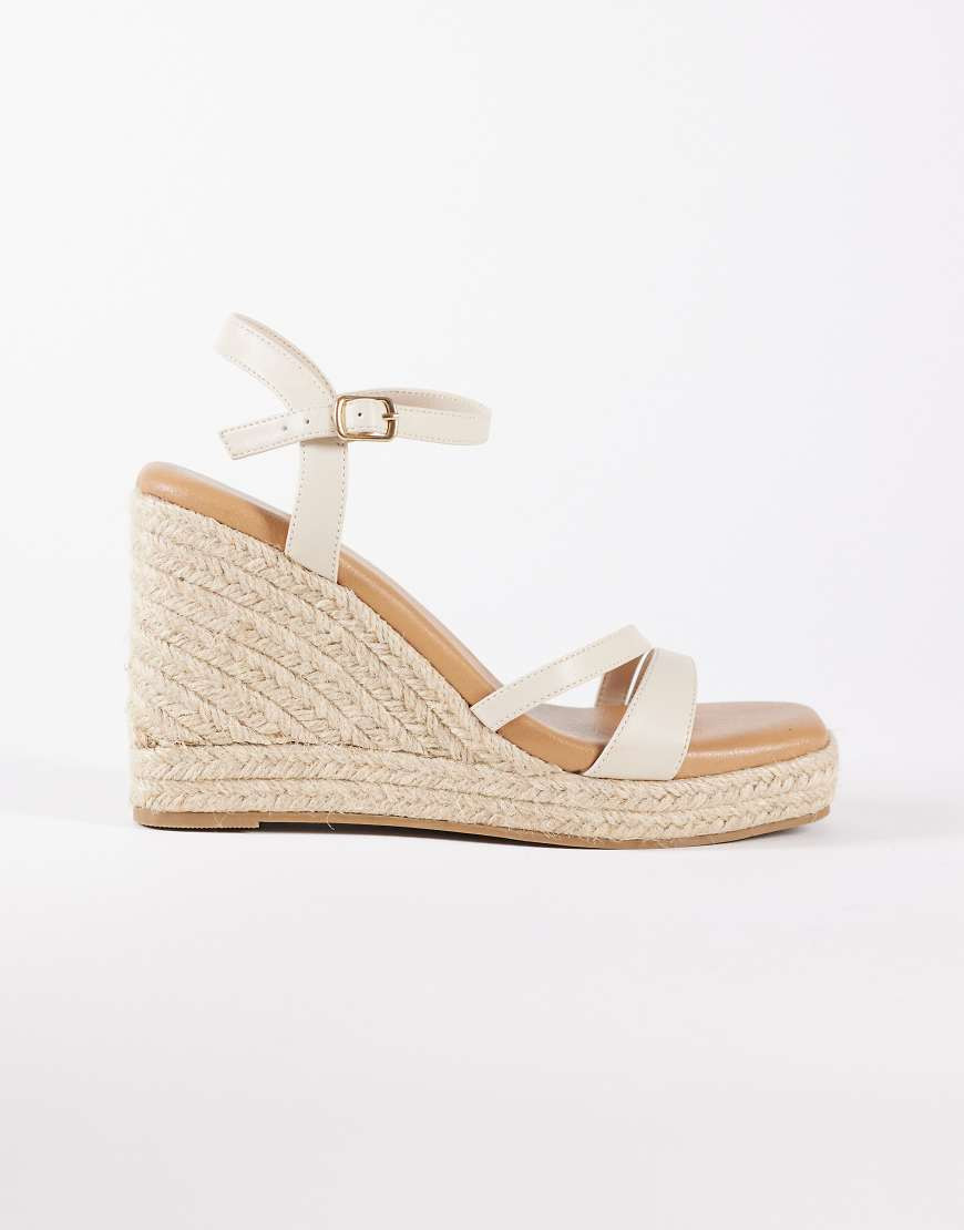 New Look wedge espadrille in cream-White | ASOS (Global)