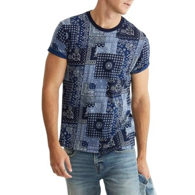 NWT Lucky Brand Men's Soft Cotton Tee Indigo Bandana Print T-Shirt  Size: S,M | eBay | eBay US