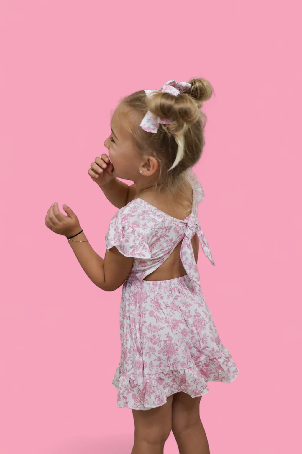 ROSEWOOD TOILE DREAM TIE BACK RUFFLE DRESS | Dream Big Little Co.