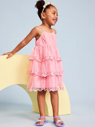 Birthday Sleeveless Tulle Fit and Flare Dress for Toddler Girls | Old Navy (CA)