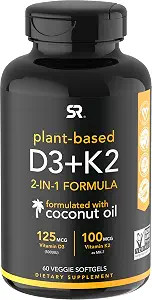 Sports Research Vegan Vitamin D3 + K2 Supplement with Organic Coconut Oil - 5000iu Vitamin D with... | Amazon (US)
