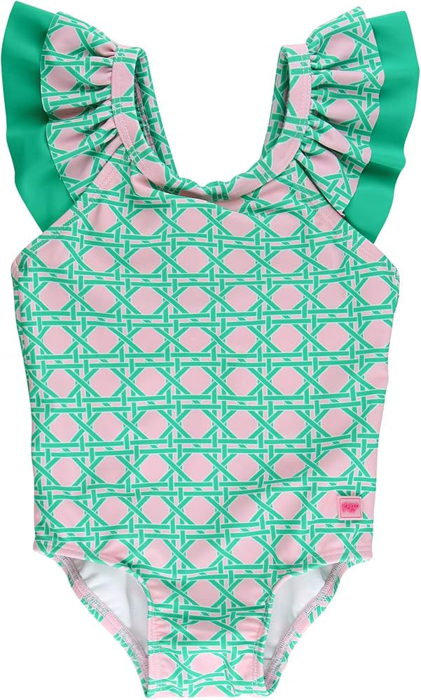 RuffleButts Girls UPF50+ Sun Protection Ruffle V-Back One Piece Swimsuit | Amazon (US)