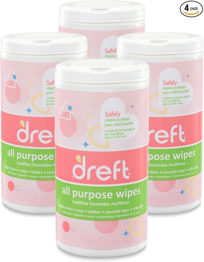 Dreft Multi-Surface All-Purpose Gentle Cleaning Wipes for Baby Toys, Car Seat, High Chair & More,... | Amazon (US)
