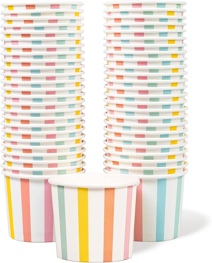 MATICAN Paper Ice Cream Cups, 50-Count 11-Oz Disposable Dessert Bowls for Hot or Cold Food, 11-Ou... | Amazon (US)