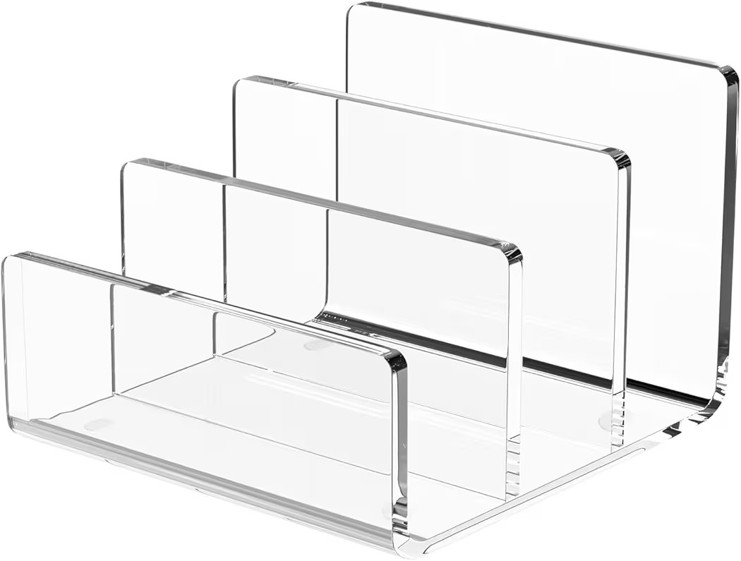 Richboom Acrylic File Sorter, 8.5"x6.3"x6.2", Upright File Organizer for Desk, Mail Organizer Cou... | Amazon (US)