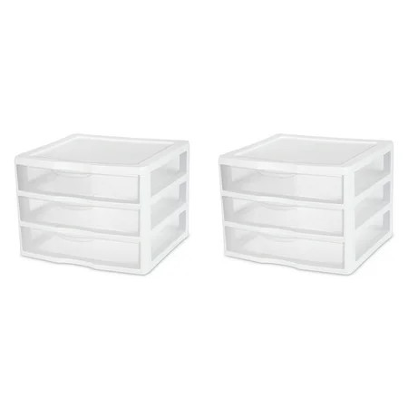 Sterilite Wide 3 Drawer Unit White Set of 2 | Walmart (US)