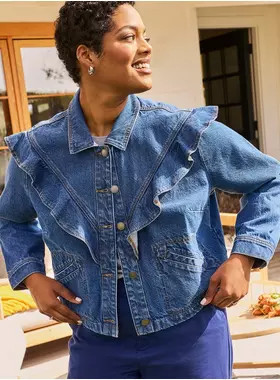Belle Isle Ruffle Denim Jacket | Torrid (US & Canada)