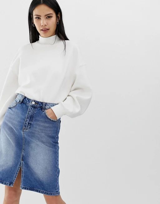 Pimkie denim skirt with split front | ASOS ROW