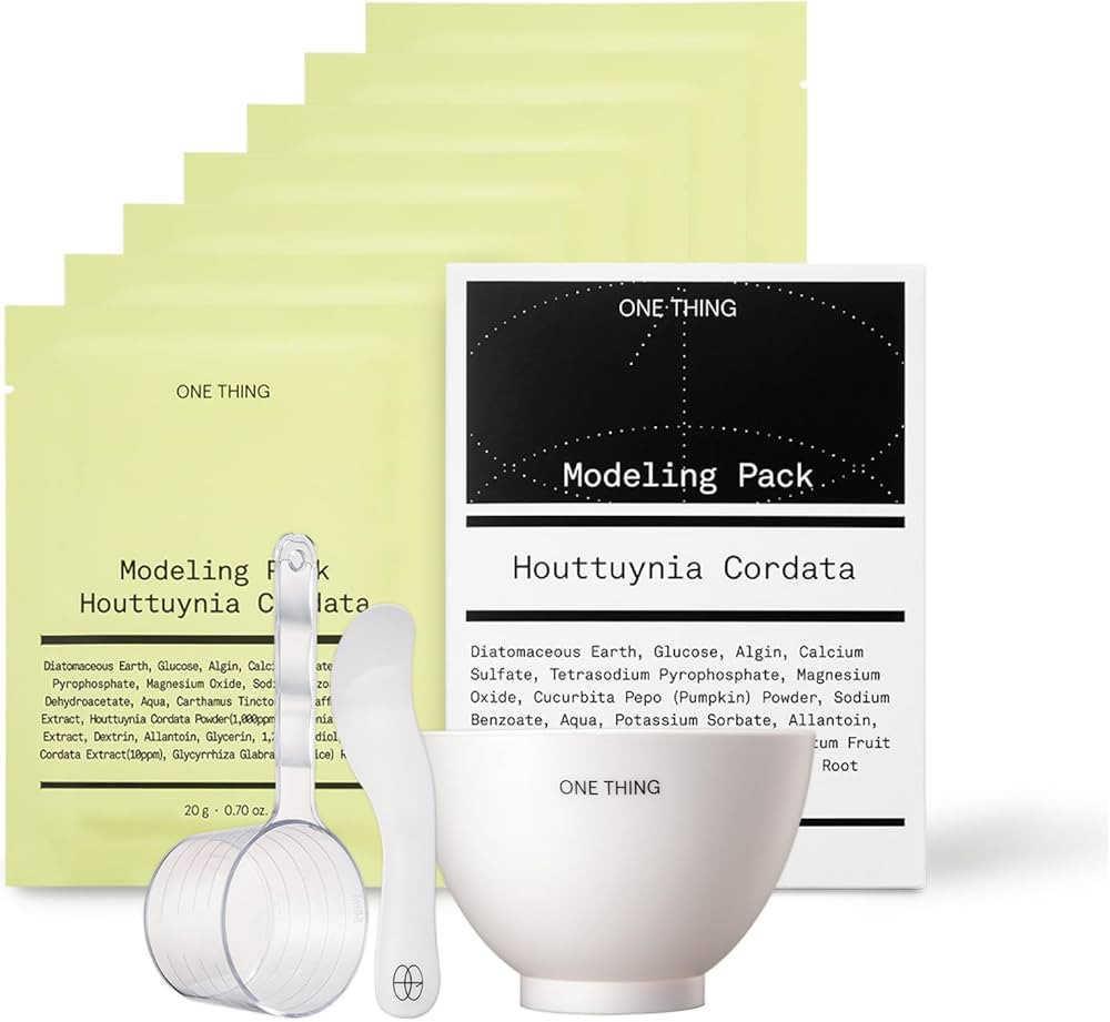 ONE THING Modeling Pack (Houttuynia Codrata) + Mixing Bowl & Spatula & Measuring Cup Silicone Set | Amazon (US)