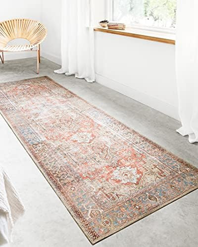 Loloi II Loren Collection LQ-15 Terracotta / Sky, Traditional 2'-6" x 7'-6" Runner Rug | Amazon (US)
