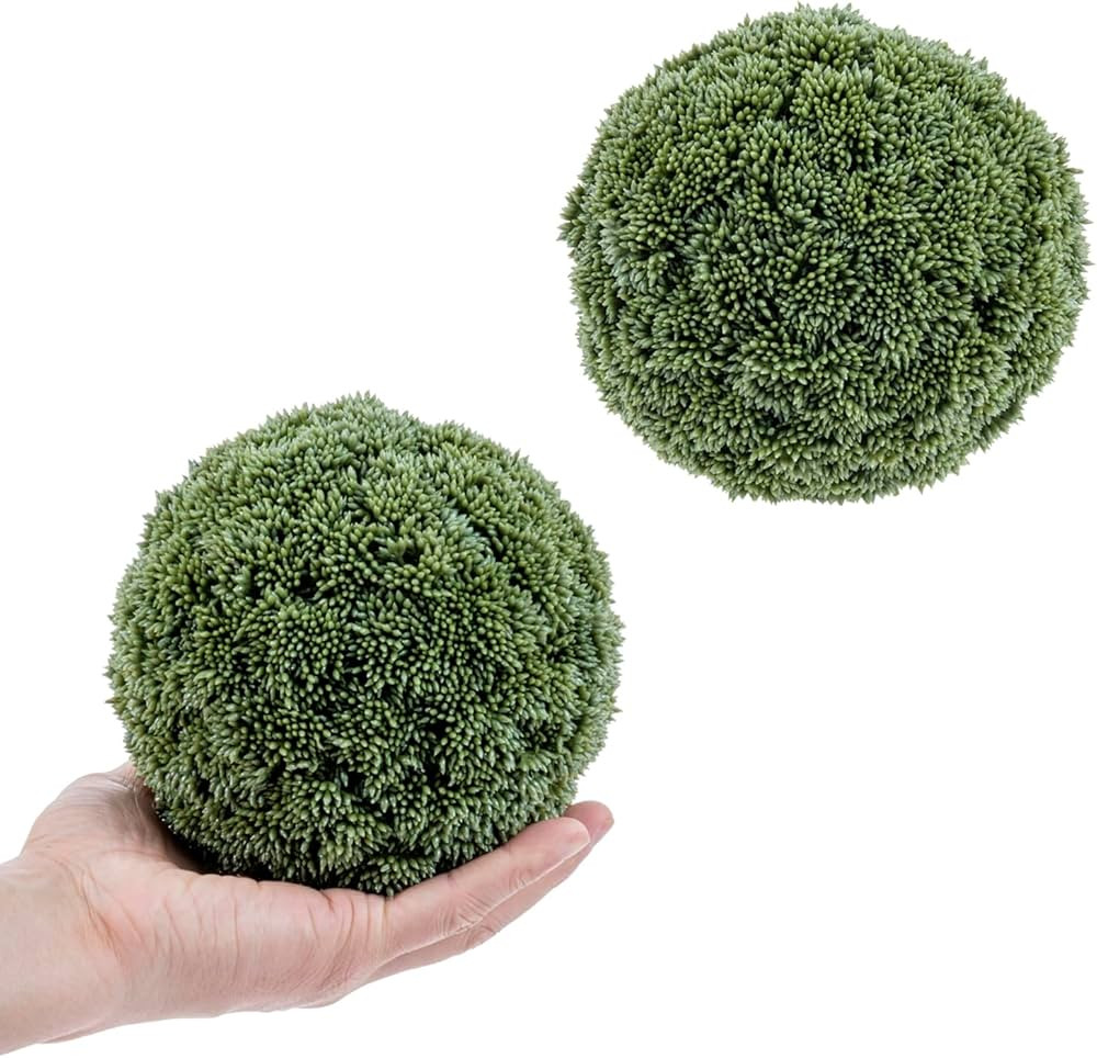MyGift 6 Inch Faux Topiary Ball, Lifelike Decorative Artificial Boxwood Ball Set of 2 | Amazon (CA)