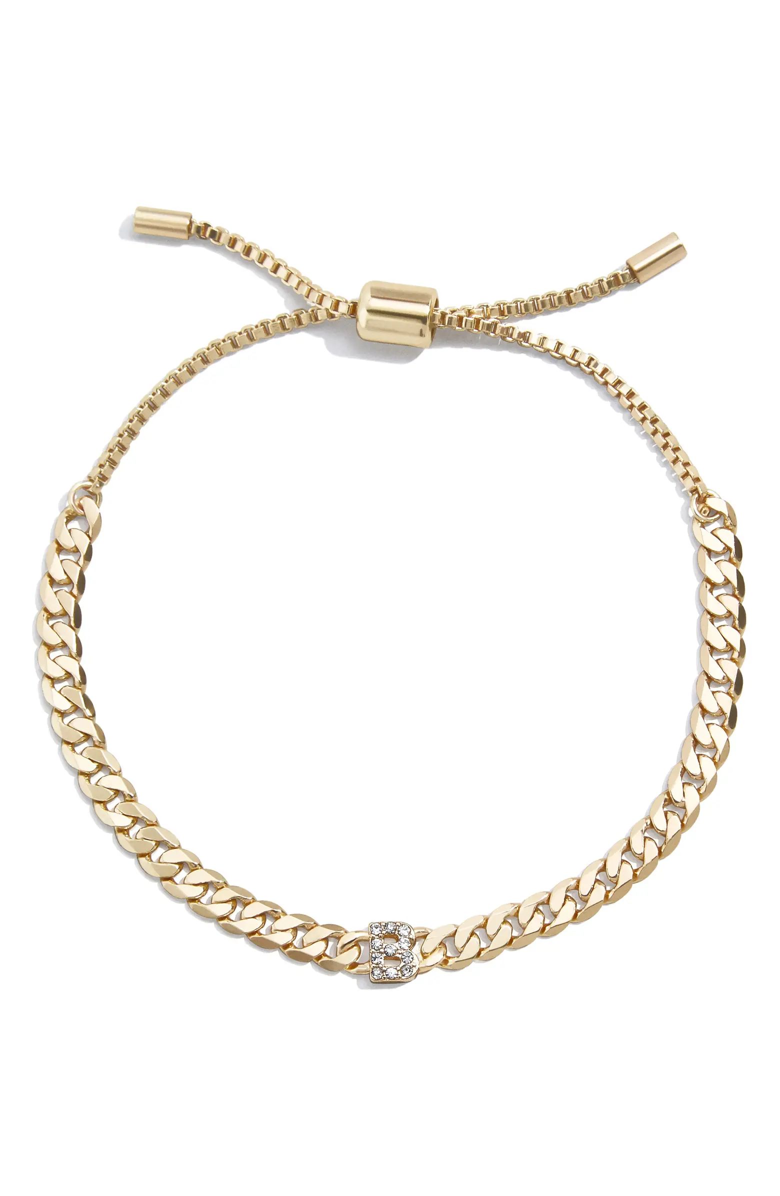 Crystal Pavé Initial Slider Bracelet | Nordstrom