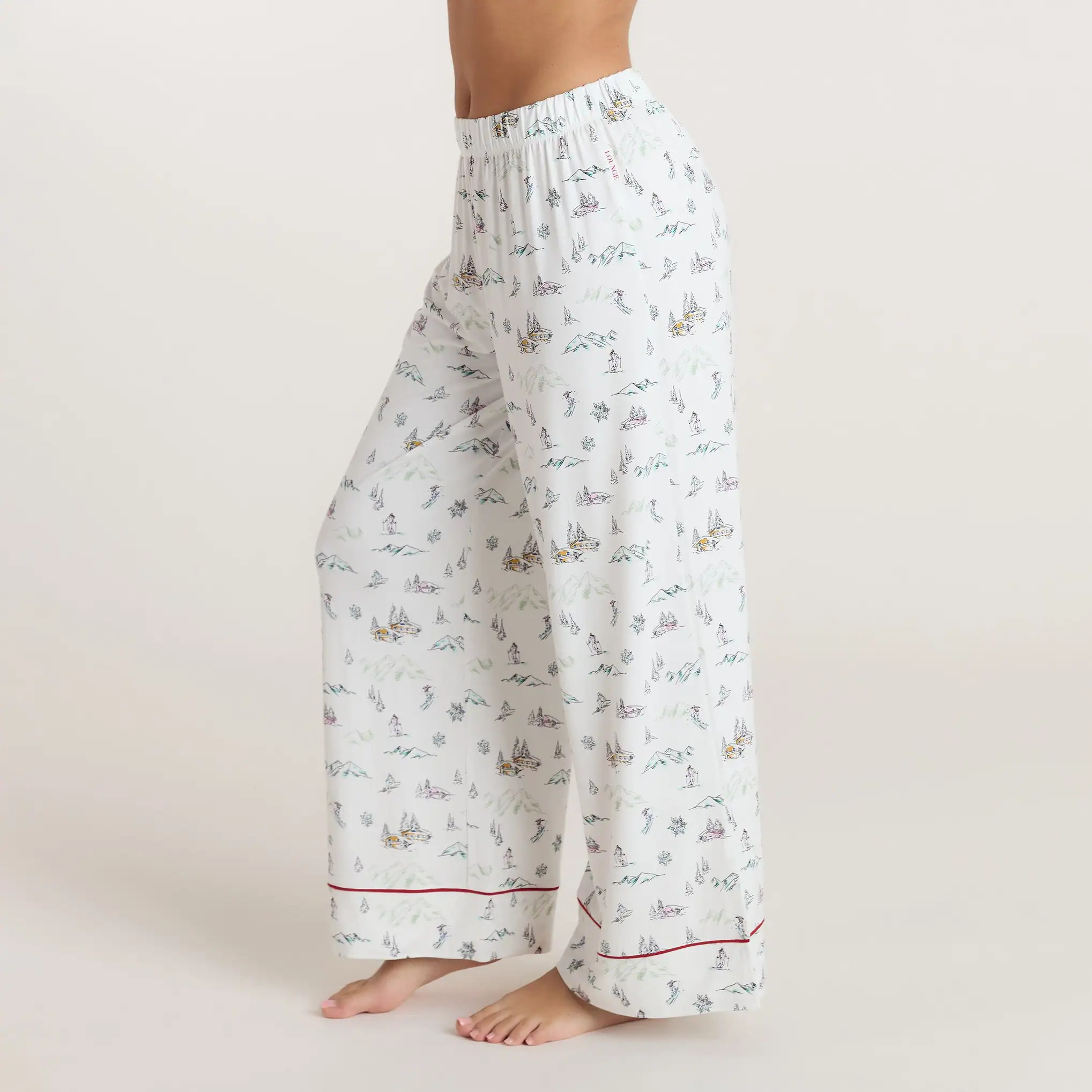 Alpine Dreams Pyjama Bottoms - Ski Print | Lounge UK