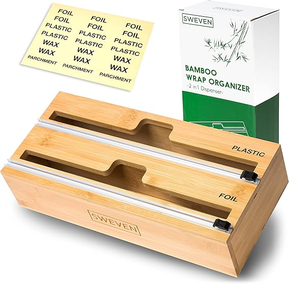 Plastic Wrap Organizer for drawer | Saran Wrap, Aluminum Foil, Wax Paper and Plastic Wrap Dispens... | Amazon (US)