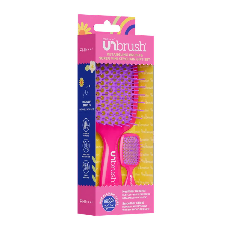 FHI Heat UNbrush\u00ae Neon Set, Detangling for All Hair Types, Pink | Walmart (US)