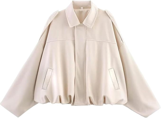 Women’s Faux Suede Bomber Jacket, Oversized Casual Lapel Pilot Coat, Long Sleeves Streetwear Ou... | Amazon (US)