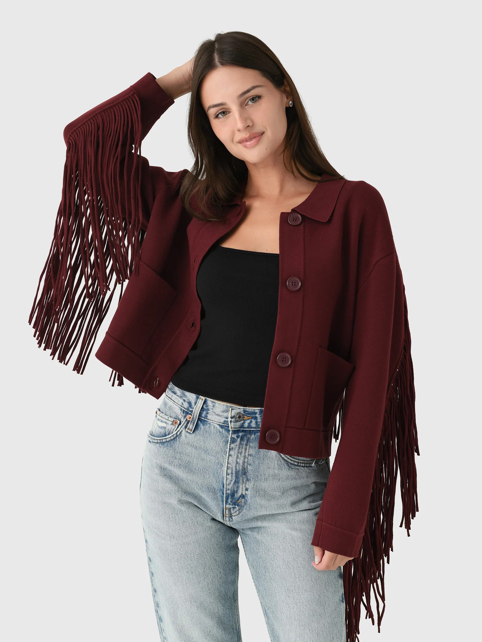 ESSENTIEL ANTWERP
                      
                     Women's Istern Fringe Jacket | Saint Bernard