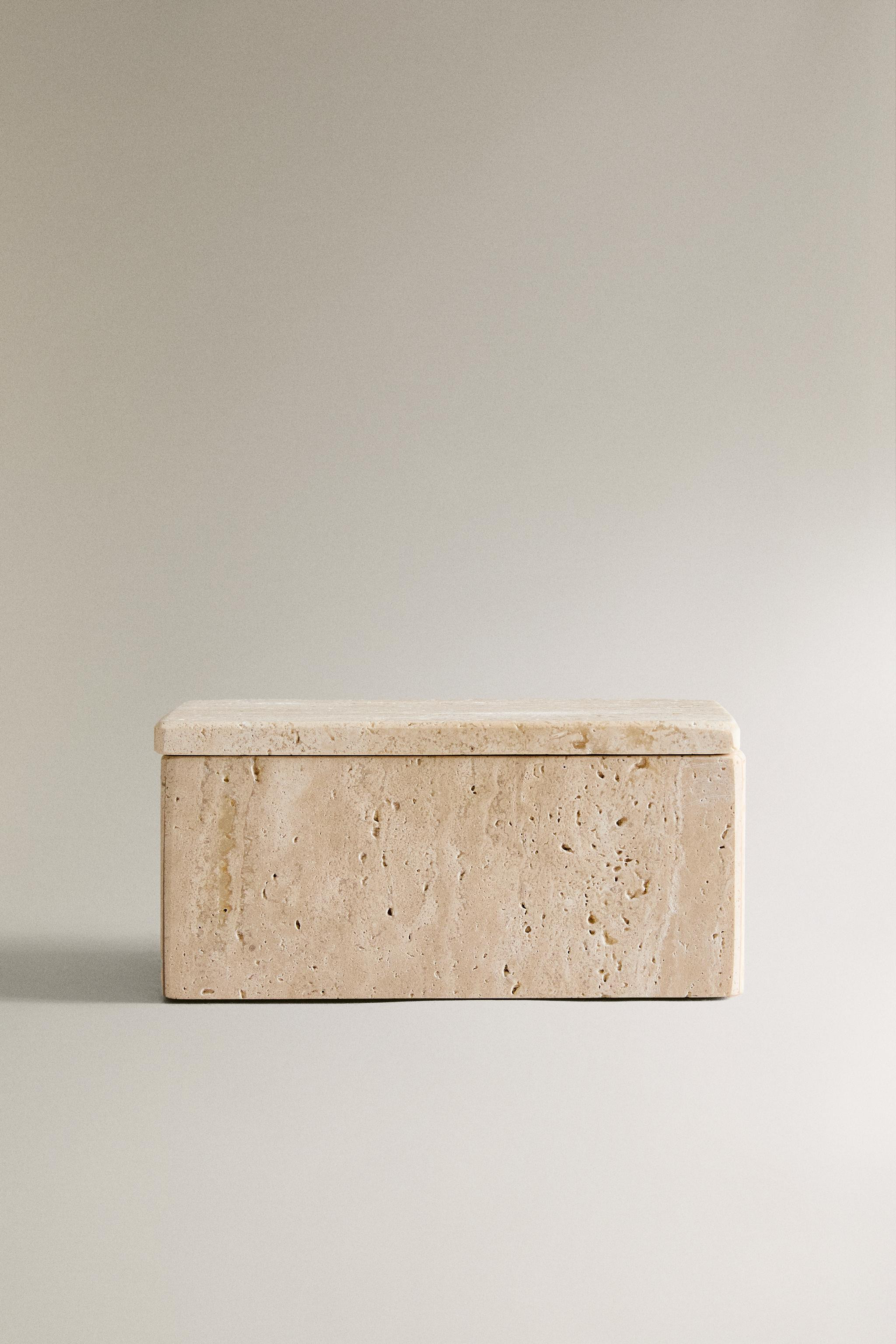 BEIGE MARBLE BATHROOM STORAGE BOX | Zara US