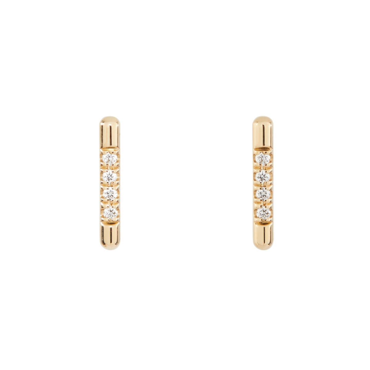 Pavé Linea Stud, White Diamond (single) | Catbird