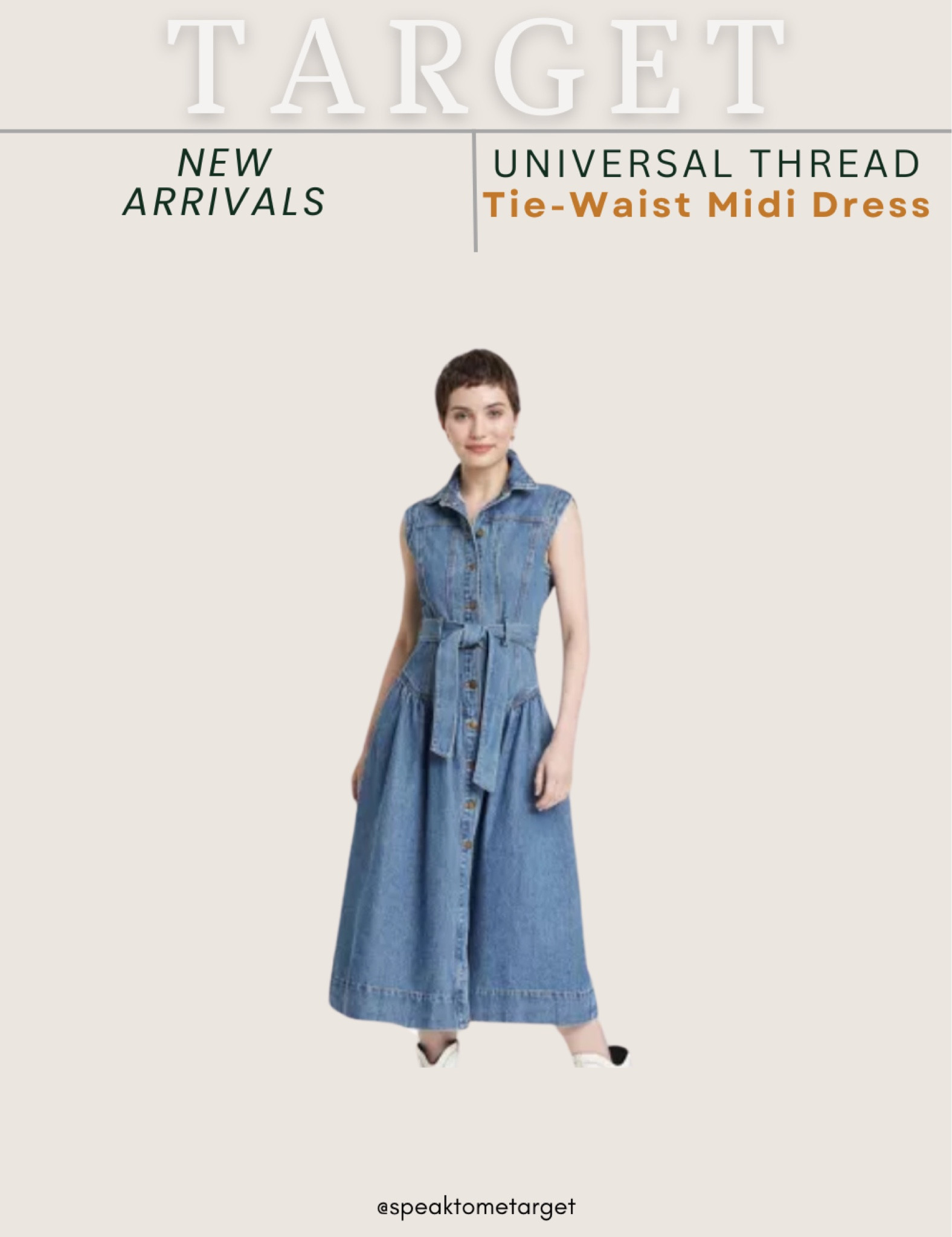 New at Target! Universal Thread denim tie waist midi dresss

#LTKFindsUnder50 #LTKStyleTip
