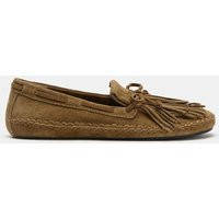Zara - Split Suede Kiltie Loafers - Dark Tan - 8 - Woman | Zara UK