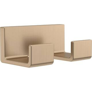 Vero Double Towel Hook in Champagne Bronze | The Home Depot