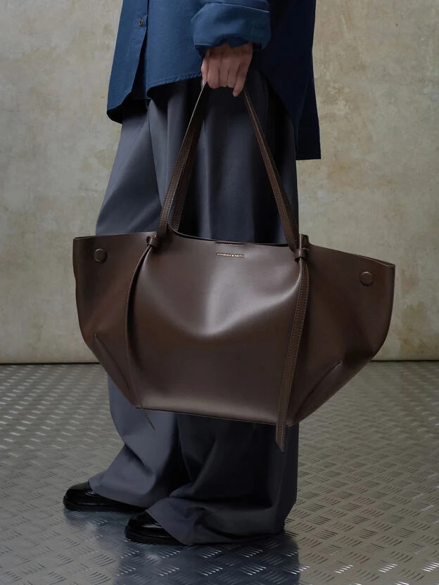 Espresso Brown Xl Calla Tote Bag | CHARLES & KEITH | Charles & Keith US