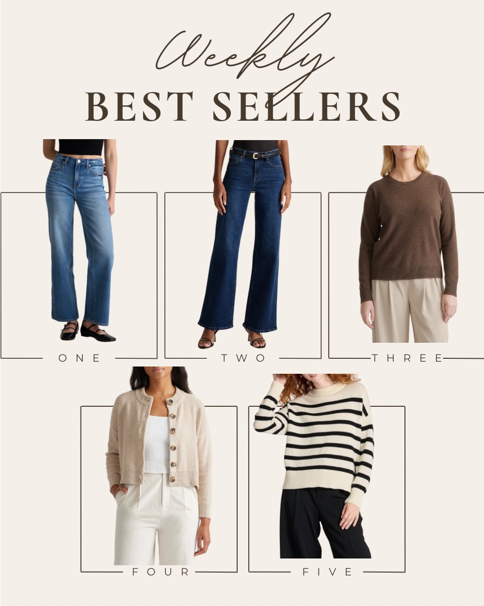 Weekly Best Sellers

#LTKOver40 #LTKSeasonal #LTKPetite