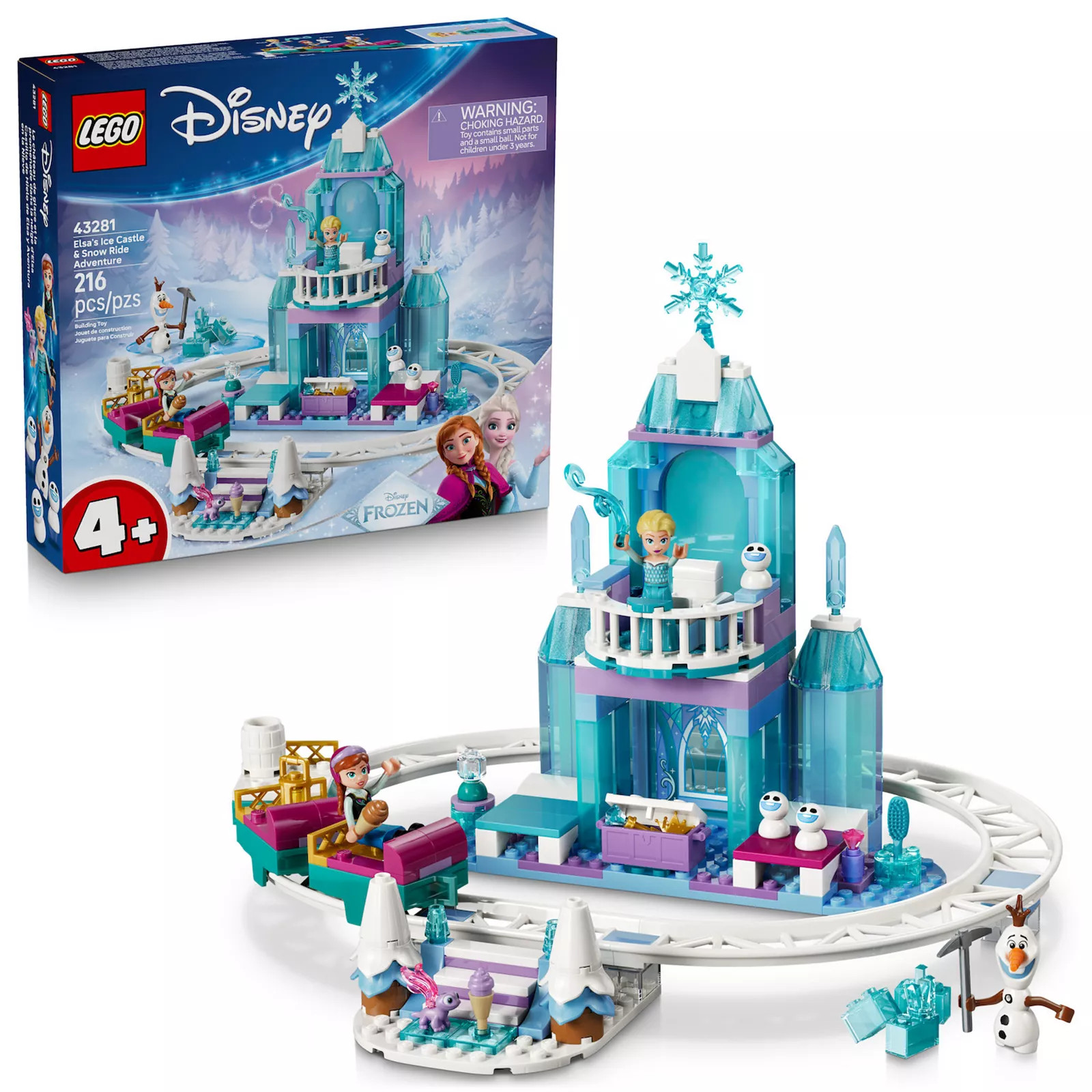 LEGO Disney's Frozen Elsa's Ice Castle & Snow Ride Adventure 43281 Building Kit (216 Pieces), Multi | Kohl's