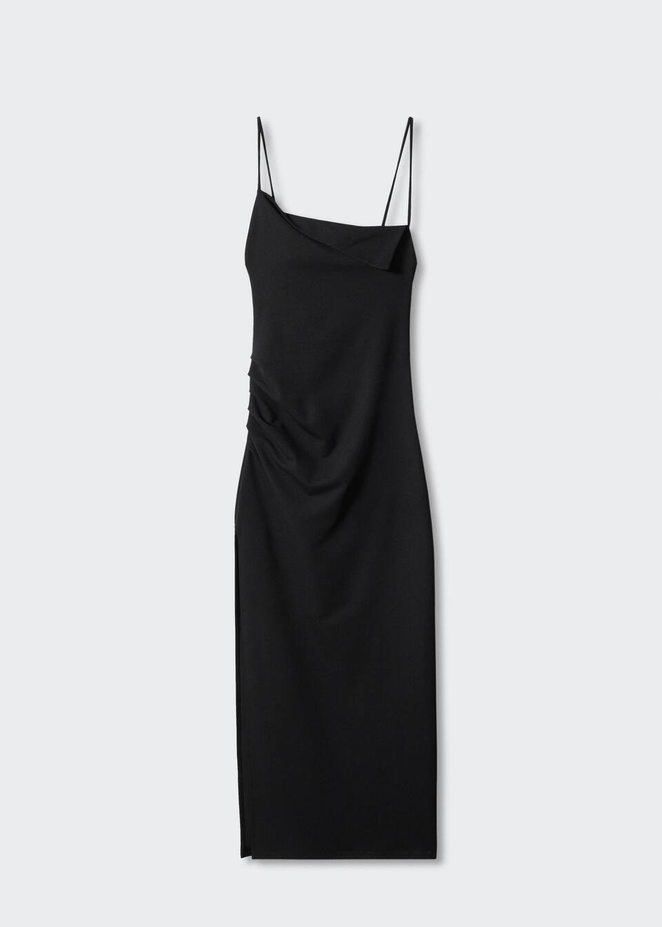 Asymmetrical dress with side slit -  Women | Mango United Kingdom | MANGO (UK)