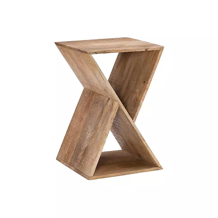 Natural Mango Wood Hourglass Accent Table | Kirkland's Home