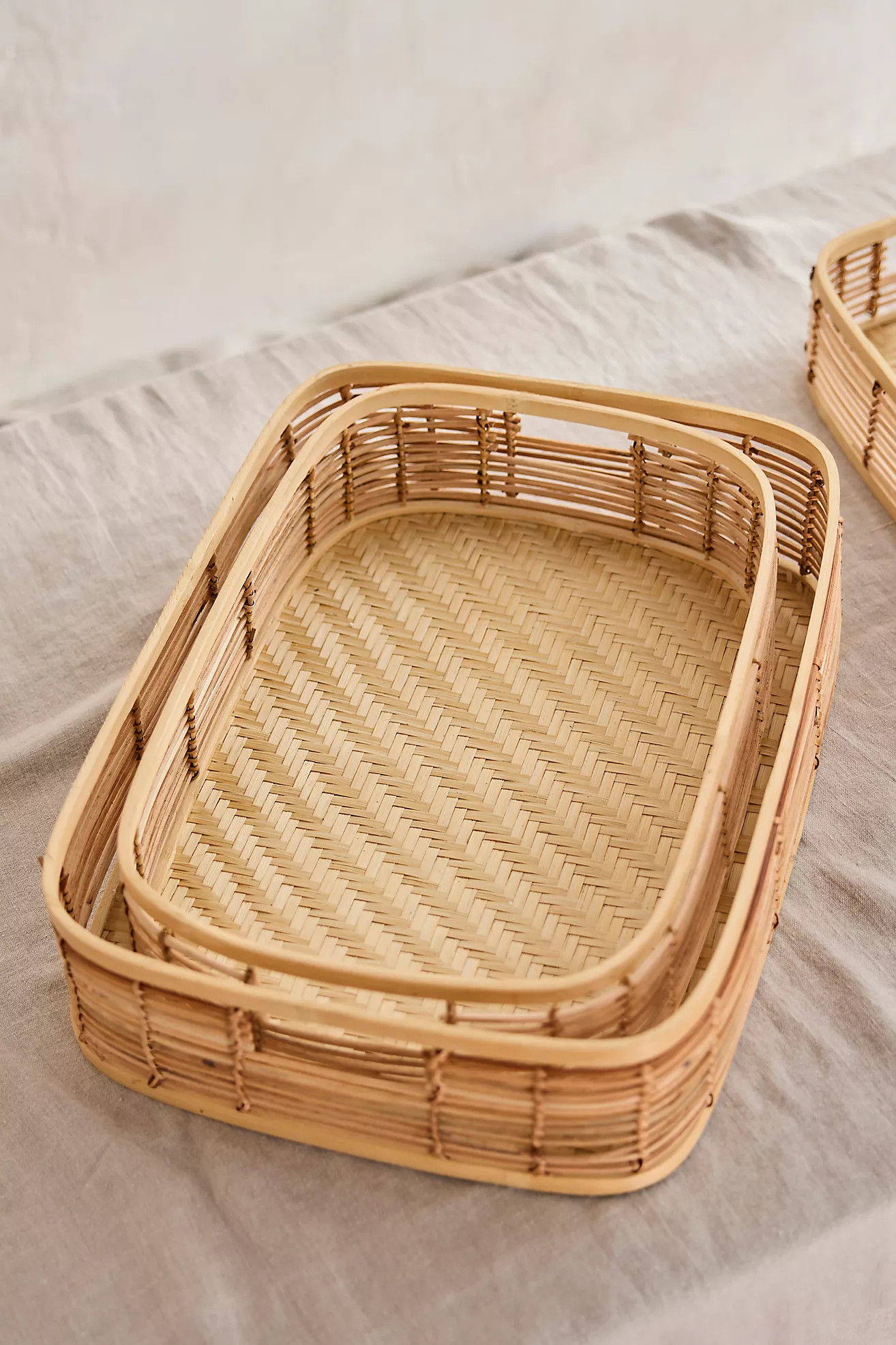 Woven Bamboo Trays, Set of 3 | Anthropologie (US)