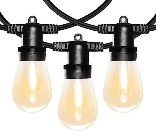 Banord 102FT Dimmable LED Outdoor String Lights, 34 Hanging Sockets with 35 x Shatterproof LED Bu... | Amazon (US)