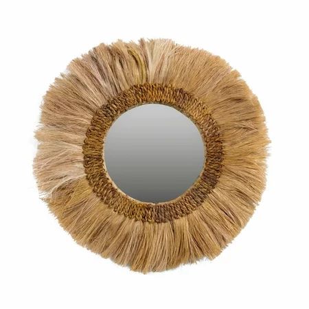 Aztec Round Natural Abaca Mirror by TOV Furniture | Walmart (US)