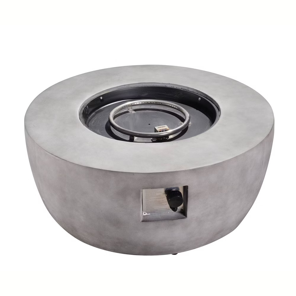 36"" Outdoor Round Propane Gas Fire Pit with Concrete Base - Peaktop | Target