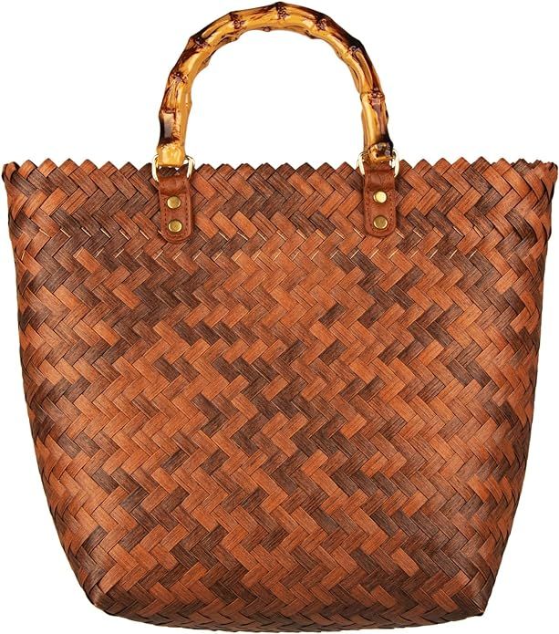 Summer Straw Crochet Beach Bag Woven Tote Handbag Boho Purse for Women Trendy | Amazon (US)