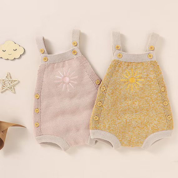 Knitted Daisy Romper Boho Baby Outfit Baby Clothes Summer - Etsy UK | Etsy (UK)